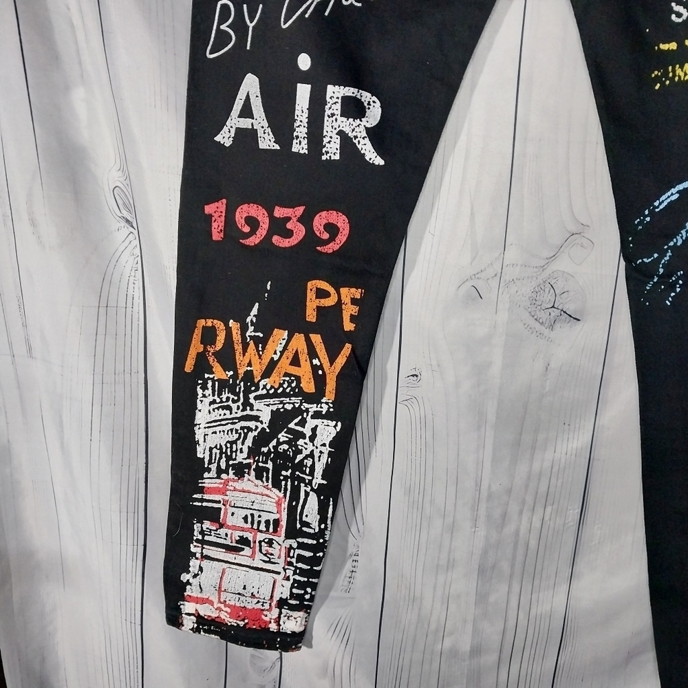 Graphic Paris Y2K Black Skinny Streetwear Grunge Edgy Punk Jeans - Picture 10 of 10